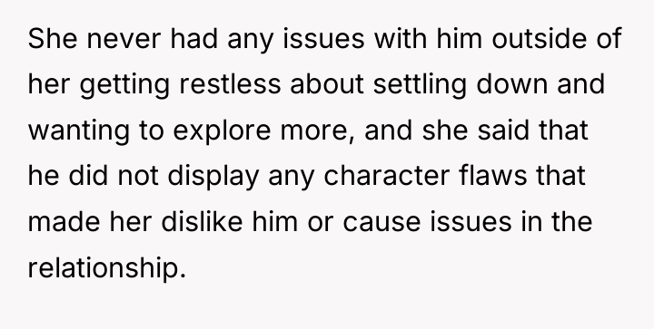She never had any issues with him outside of her...