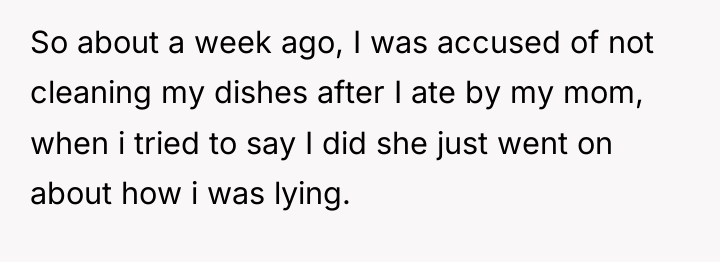 So about a week ago, I was accused of not...