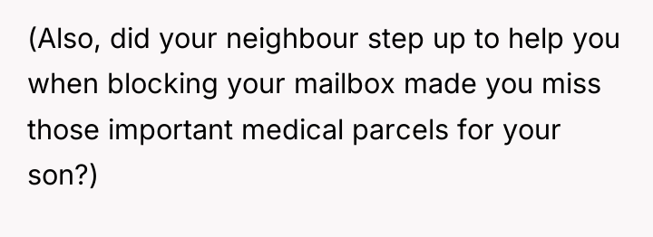 (Also, did your neighbour step up to help you when...