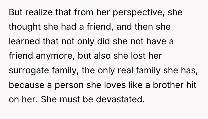 But realize that from her perspective, she thought she had...