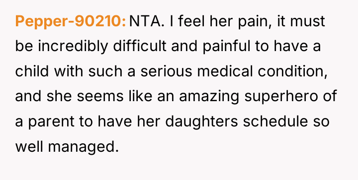 Pepper-90210 NTA. I feel her pain, it must be incredibly...