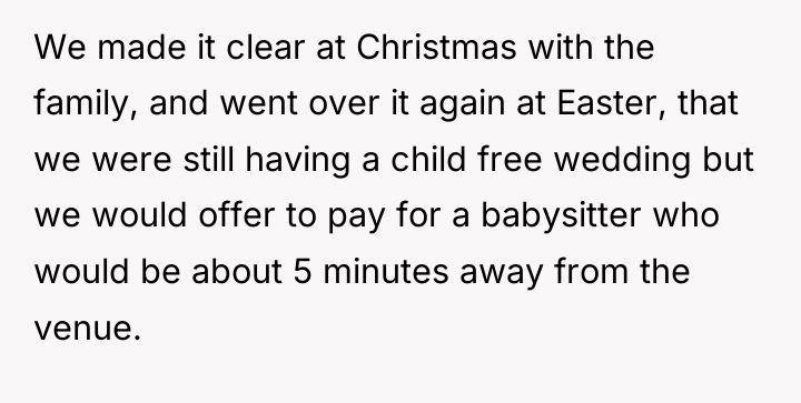 We made it clear at Christmas with the family, and...