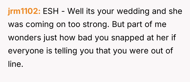 jrm1102 ESH - Well its your wedding and she was...