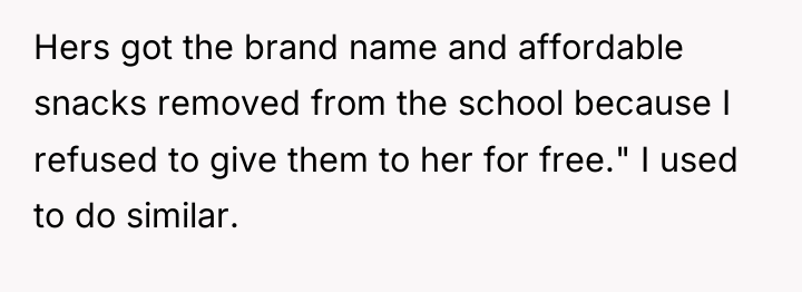 Hers got the brand name and affordable snacks removed from...