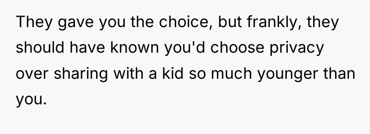 They gave you the choice, but frankly, they should have...