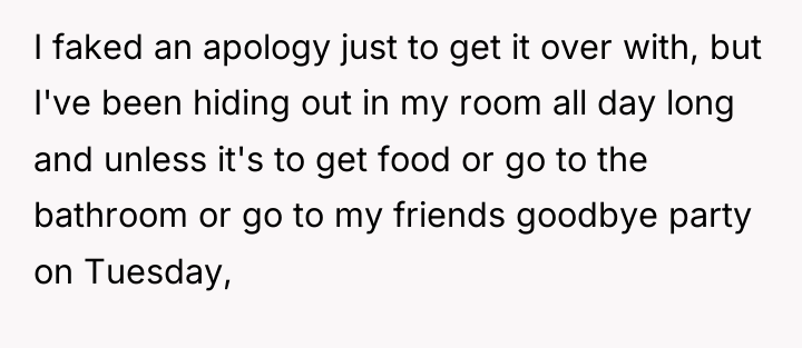 I faked an apology just to get it over with,...