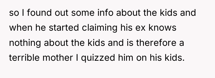so I found out some info about the kids and...