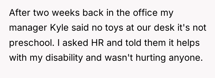 After two weeks back in the office my manager Kyle...