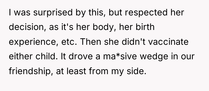 I was surprised by this, but respected her decision, as...