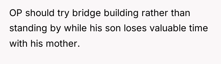 OP should try bridge building rather than standing by while...