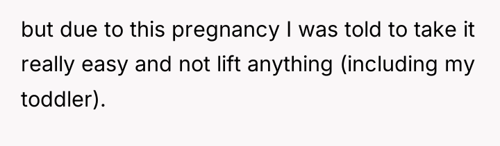 but due to this pregnancy I was told to take...