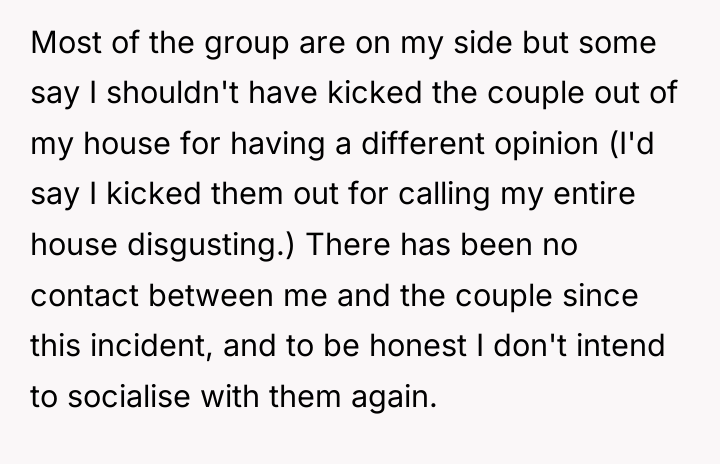 Most of the group are on my side but some...