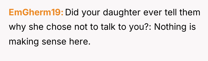 EmGherm19 Did your daughter ever tell them why she chose...