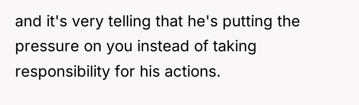 and it's very telling that he's putting the pressure on...