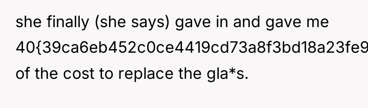 she finally (she says) gave in and gave me 40{39ca6eb452c0ce4419cd73a8f3bd18a23fe95ab4febb092bc2ab1b542eeea82f}...