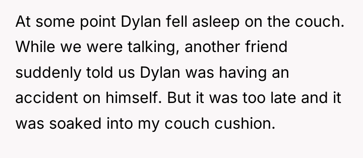 At some point Dylan fell asleep on the couch. While...
