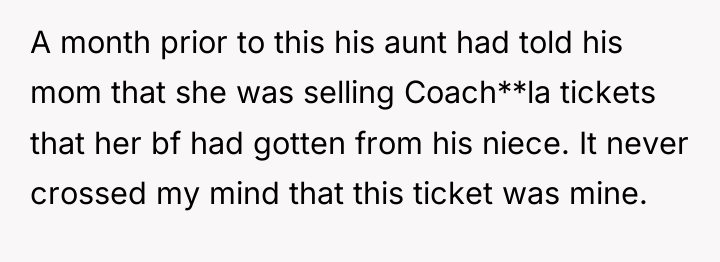 A month prior to this his aunt had told his...