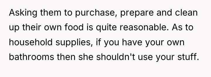 Asking them to purchase, prepare and clean up their own...