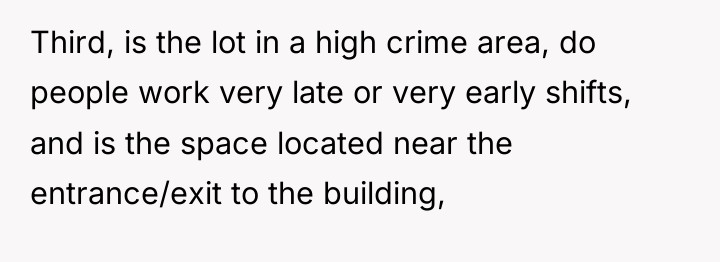 Third, is the lot in a high crime area, do...