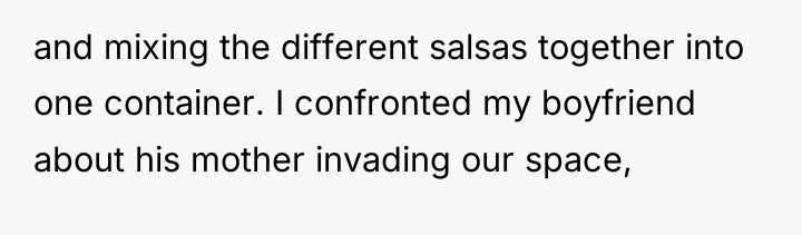 and mixing the different salsas together into one container. I...
