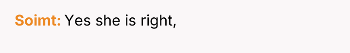 Soimt Yes she is right,