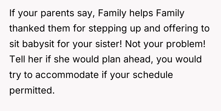 If your parents say, Family helps Family thanked them for...