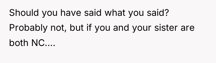 Should you have said what you said? Probably not, but...
