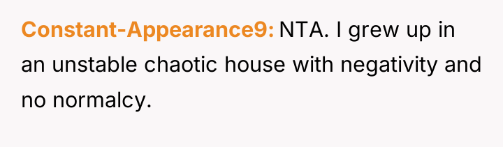 Constant-Appearance9 NTA. I grew up in an unstable chaotic house...