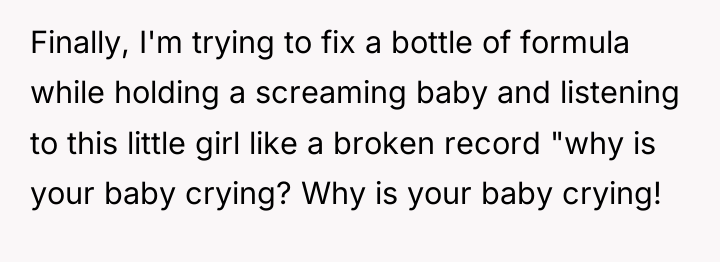 Finally, I'm trying to fix a bottle of formula while...