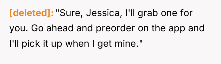 [deleted] "Sure, Jessica, I'll grab one for you. Go ahead...