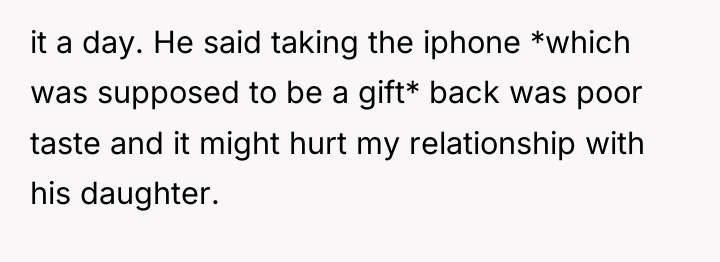 it a day. He said taking the iphone *which was...