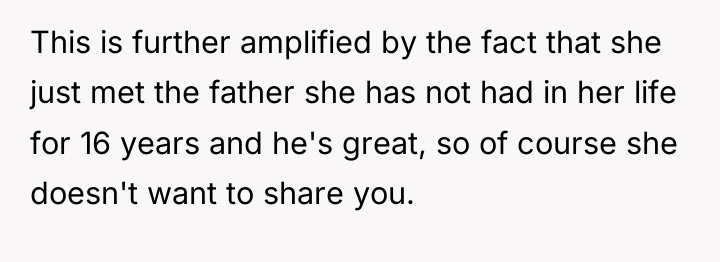 This is further amplified by the fact that she just...