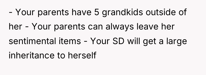 - Your parents have 5 grandkids outside of her -...