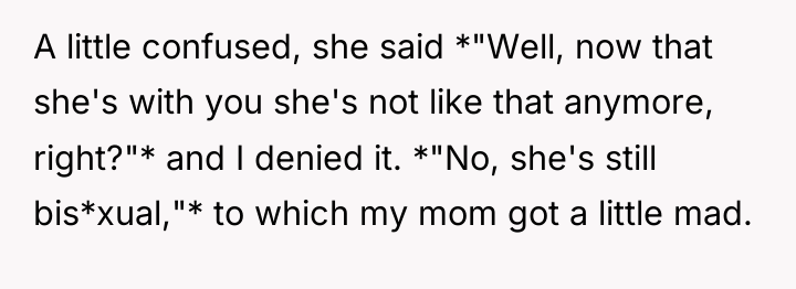 A little confused, she said *"Well, now that she's with...