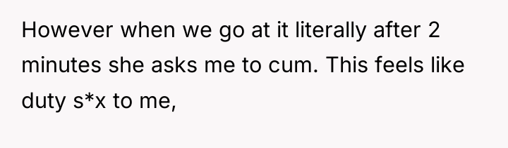 However when we go at it literally after 2 minutes...