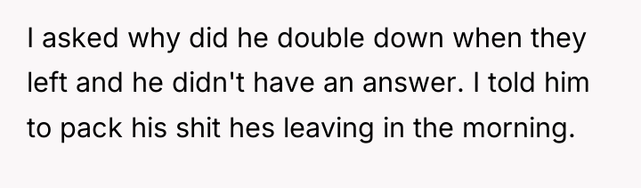 I asked why did he double down when they left...