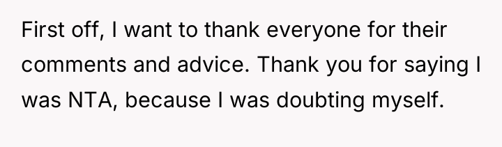 First off, I want to thank everyone for their comments...
