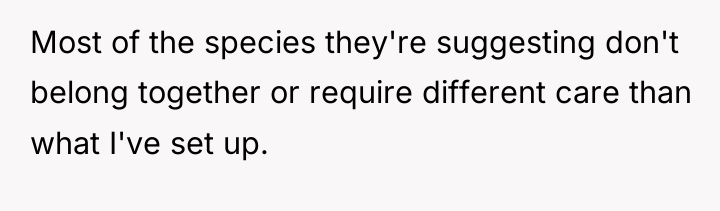 Most of the species they're suggesting don't belong together or...