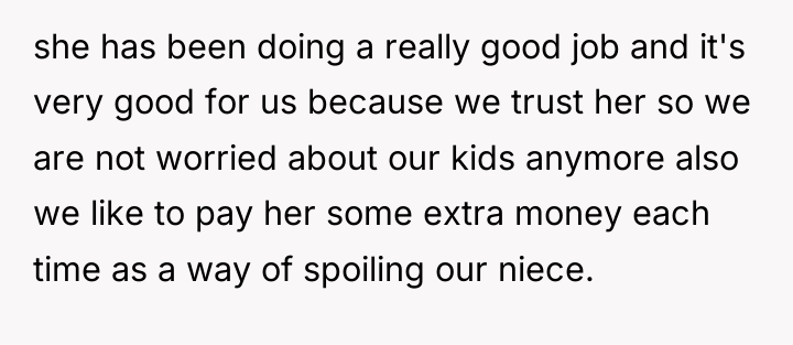 she has been doing a really good job and it's...