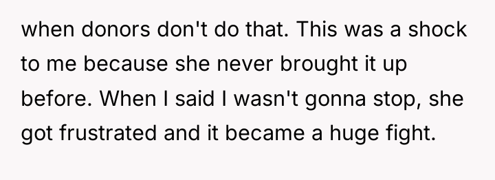 when donors don't do that. This was a shock to...