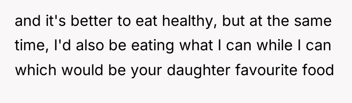 and it's better to eat healthy, but at the same...