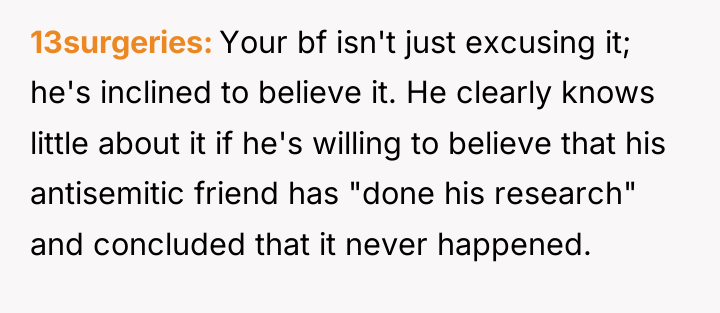13surgeries Your bf isn't just excusing it; he's inclined to...