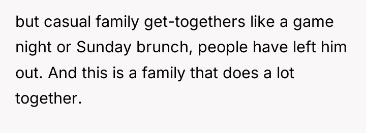 but casual family get-togethers like a game night or Sunday...