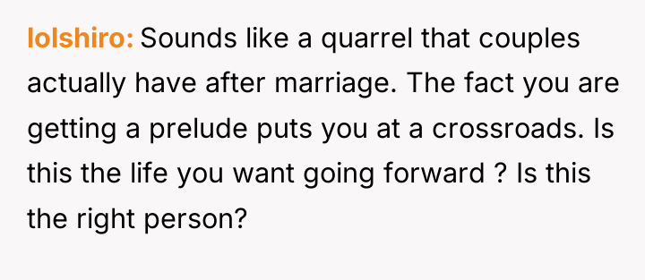 lolshiro Sounds like a quarrel that couples actually have after...