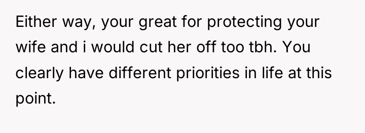 Either way, your great for protecting your wife and i...
