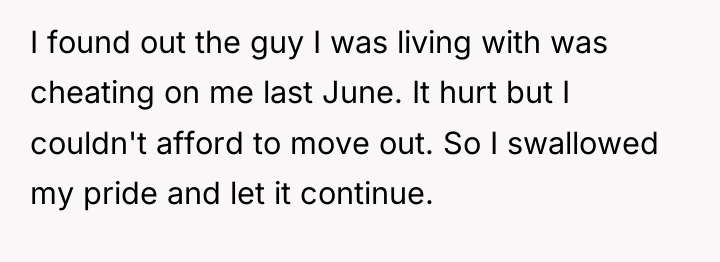 I found out the guy I was living with was...