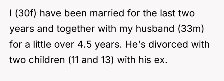I (30f) have been married for the last two years...