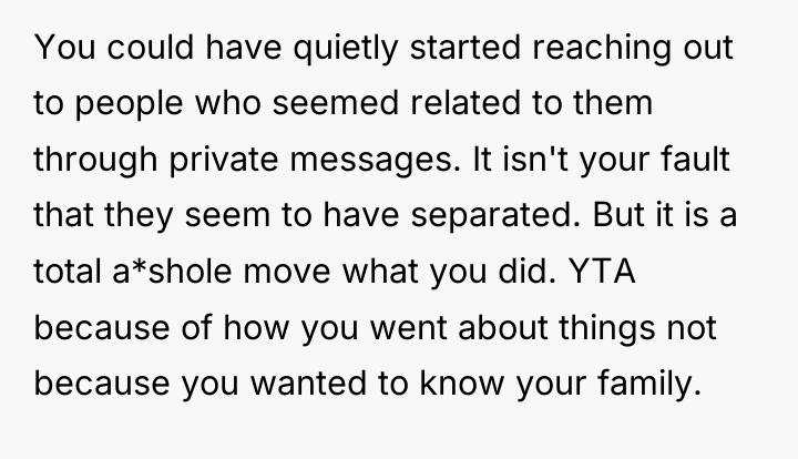 You could have quietly started reaching out to people who...