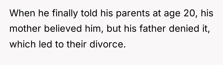 When he finally told his parents at age 20, his...