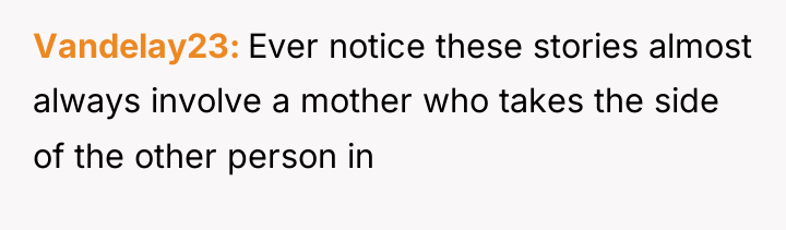 Vandelay23 Ever notice these stories almost always involve a mother...
